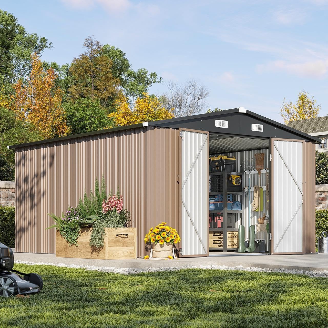 Gardening Tools - 10 x 12FT Outdoor Storage Shed