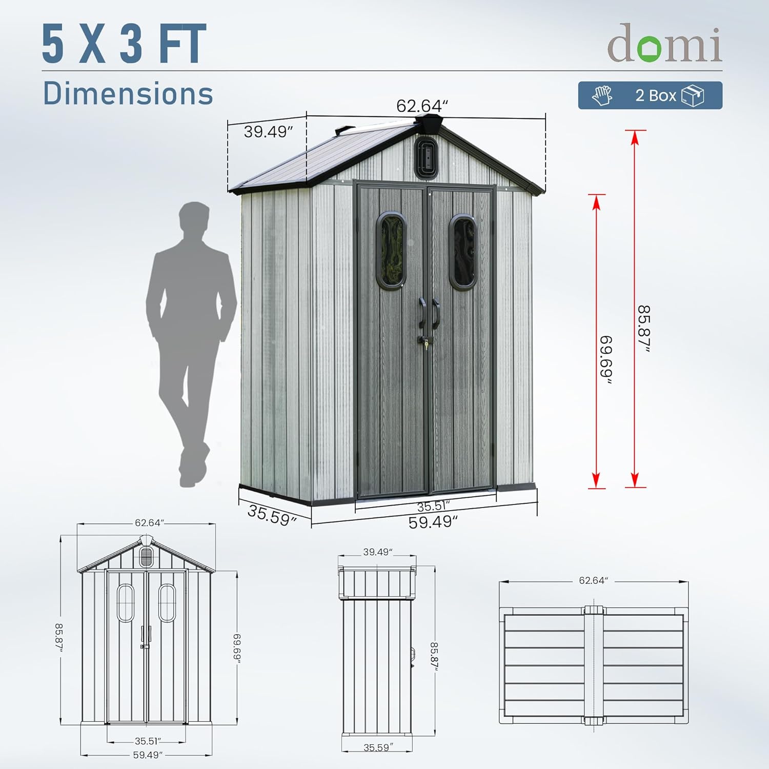 5x3 FT Resin Storage Shed All  - Gardening Tools recension och pris