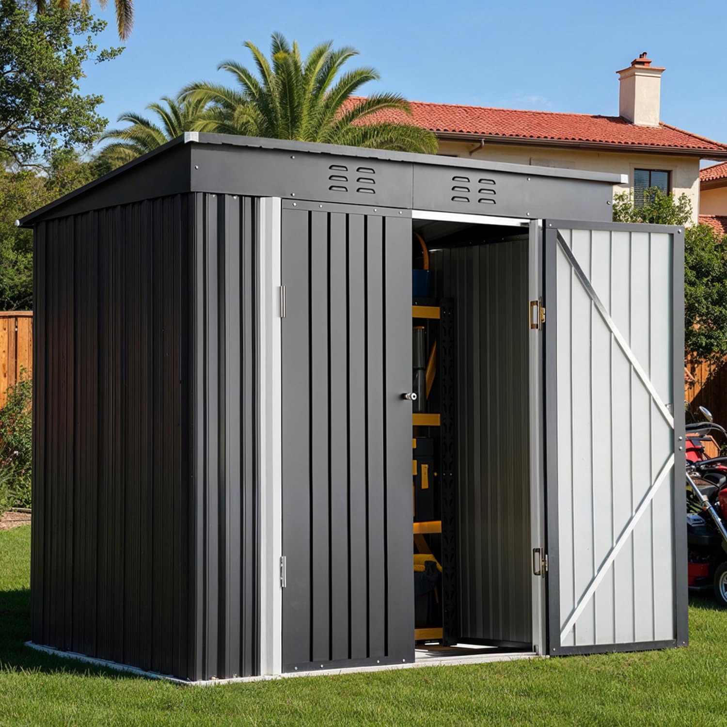 6x4ft Metal Outdoor Storage Sh - Gardening Tools recension och pris