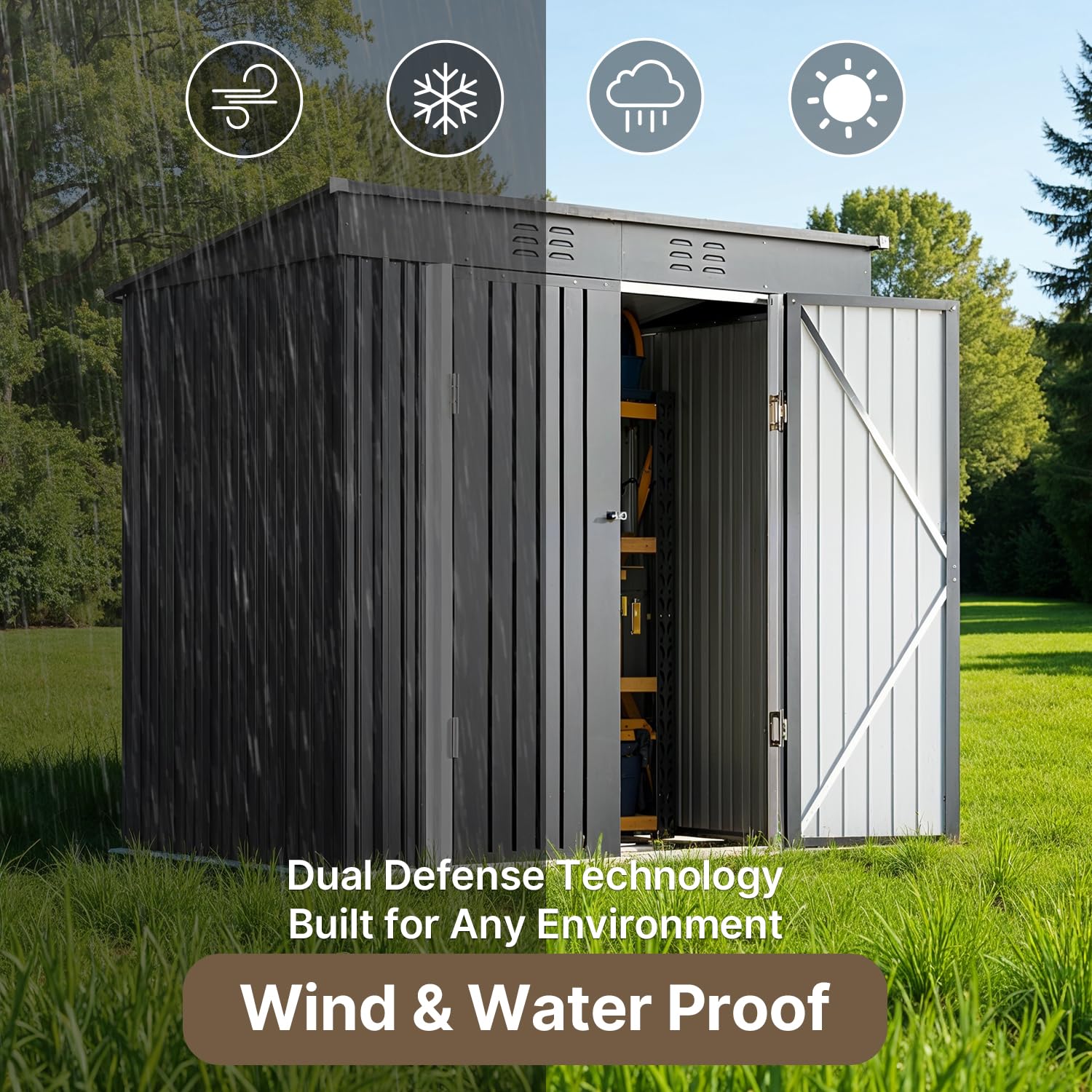 6x4ft Metal Outdoor Storage Sh - Gardening Tools recension och pris