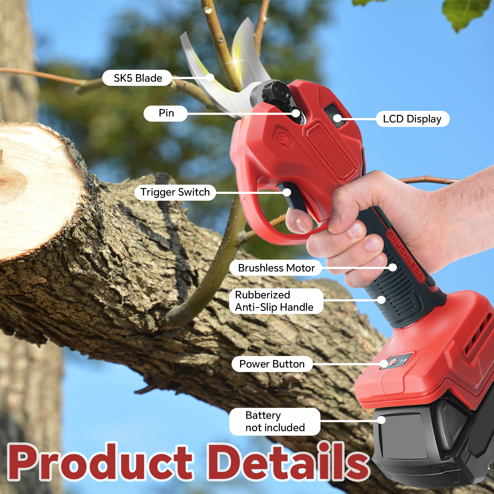 30mm Brushless Electric Prunin - Gardening Tools Basic recension och pris