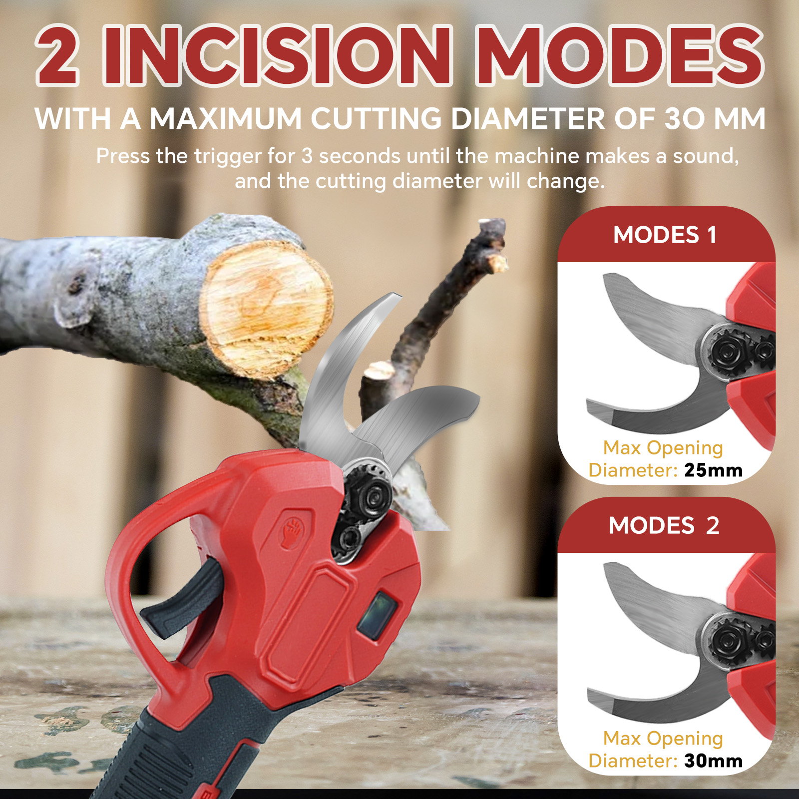 30mm Brushless Electric Prunin - Gardening Tools Basic recension och pris