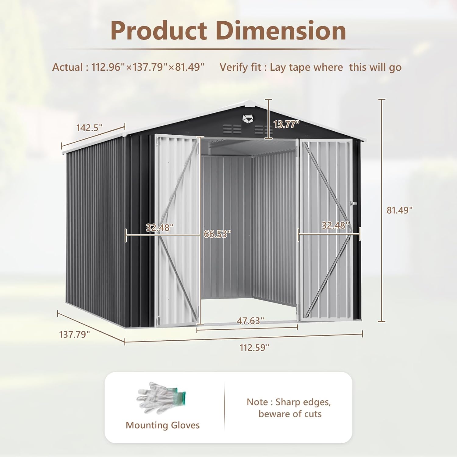 10x12 FT Metal Outdoor Storage - Gardening Tools recension och pris