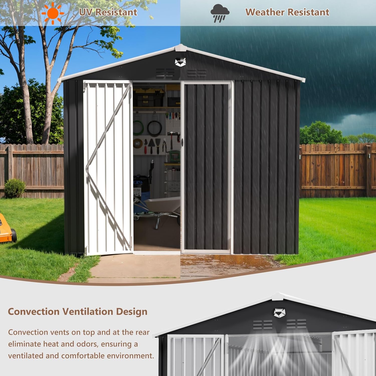 10x12 FT Metal Outdoor Storage - Gardening Tools recension och pris