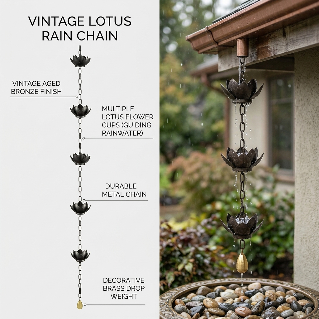 Lotus Rain Chain for Gutter Do - Gardening Tools Basic recension och pris