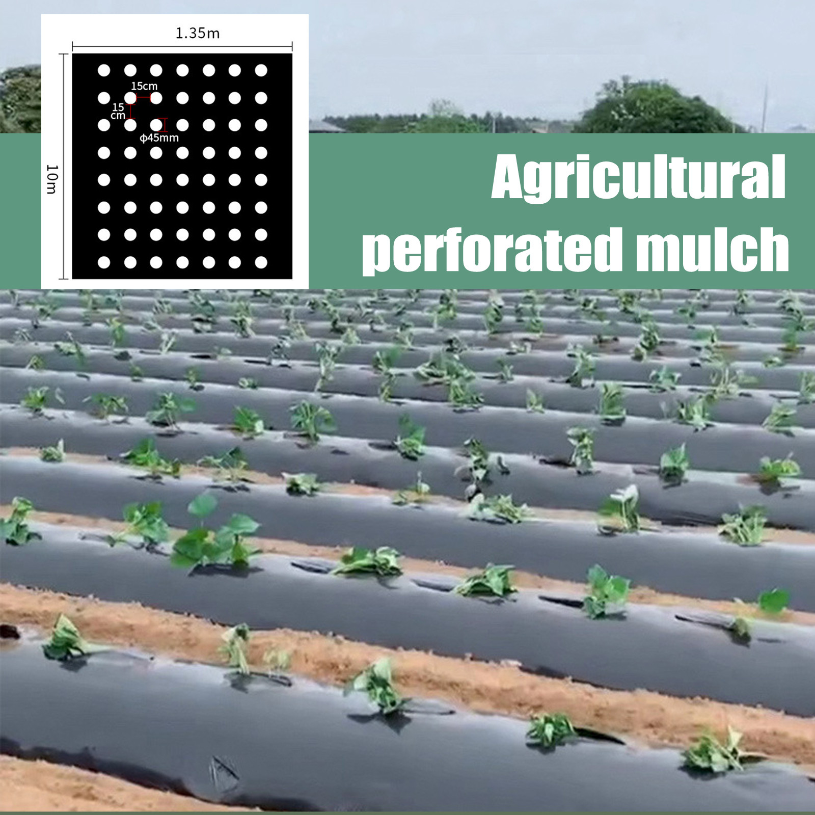 PE Perforated Mulch Film Farm  - Gardening Tools For Weeds recension och pris