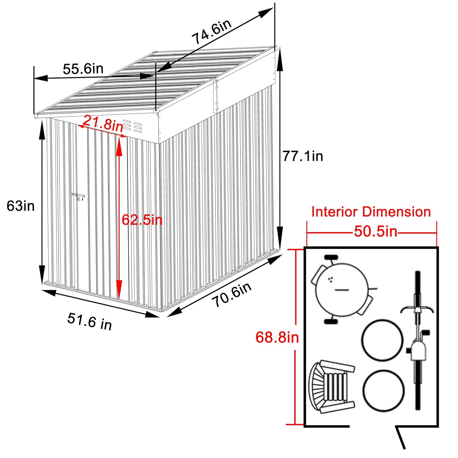 4x6FT Metal Outdoor Storage Sh - Gardening Tools recension och pris