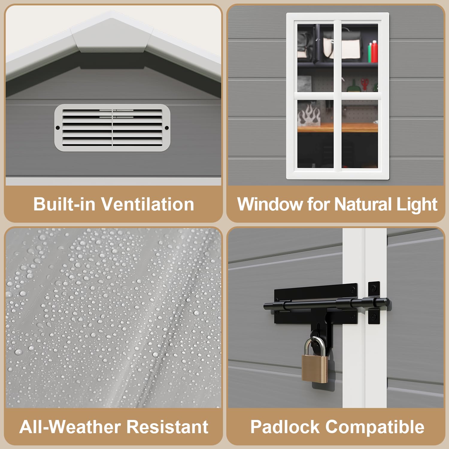 All-Weather Resin Outdoor Stor - Gardening Tools recension och pris