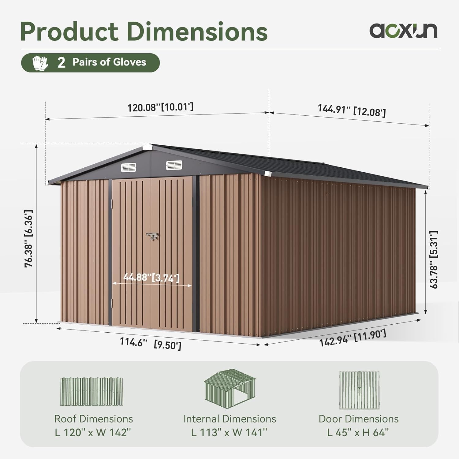 10 x 12FT Outdoor Storage Shed - Gardening Tools recension och pris