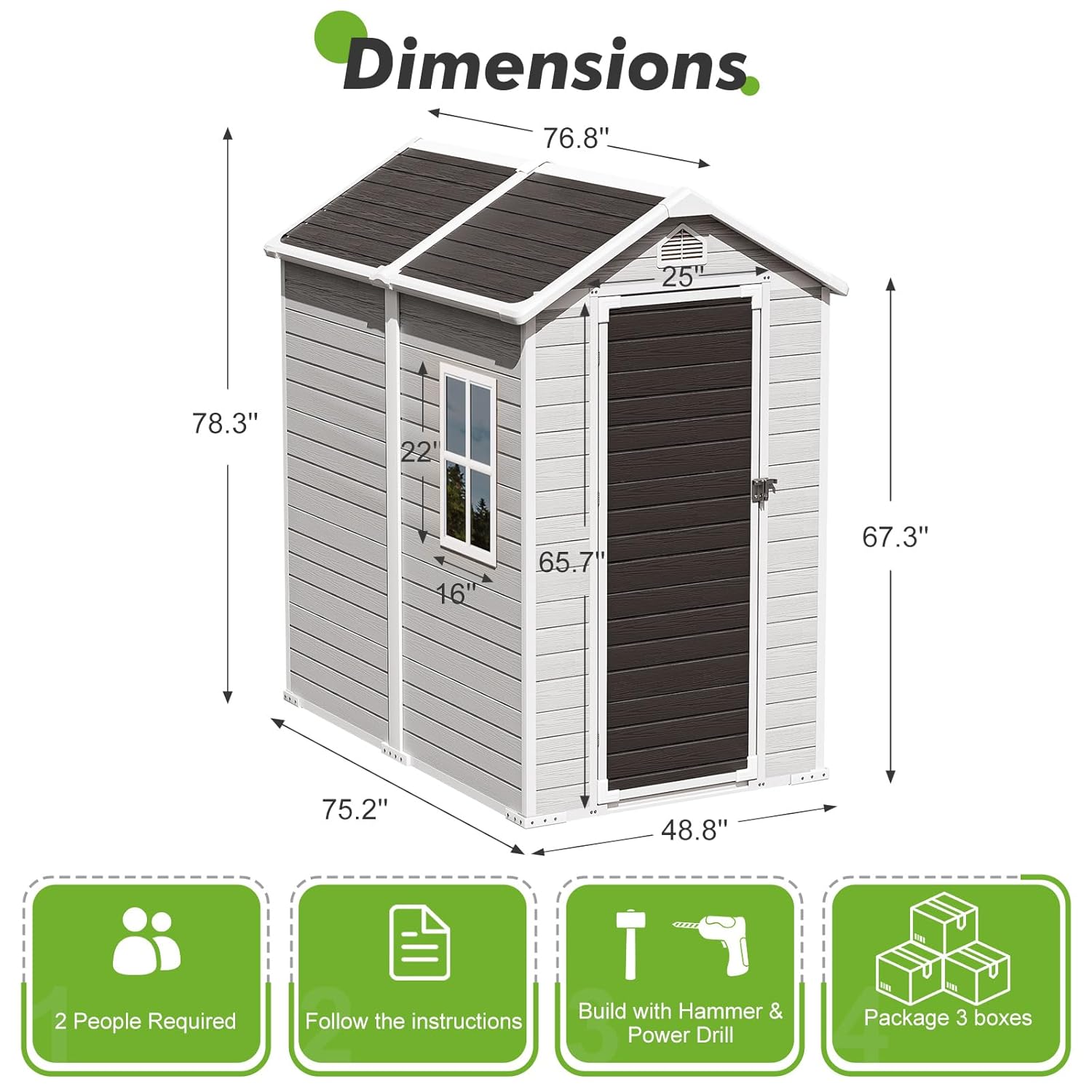 4x6 FT Plastic Storage Shed Wa - Gardening Tools recension och pris