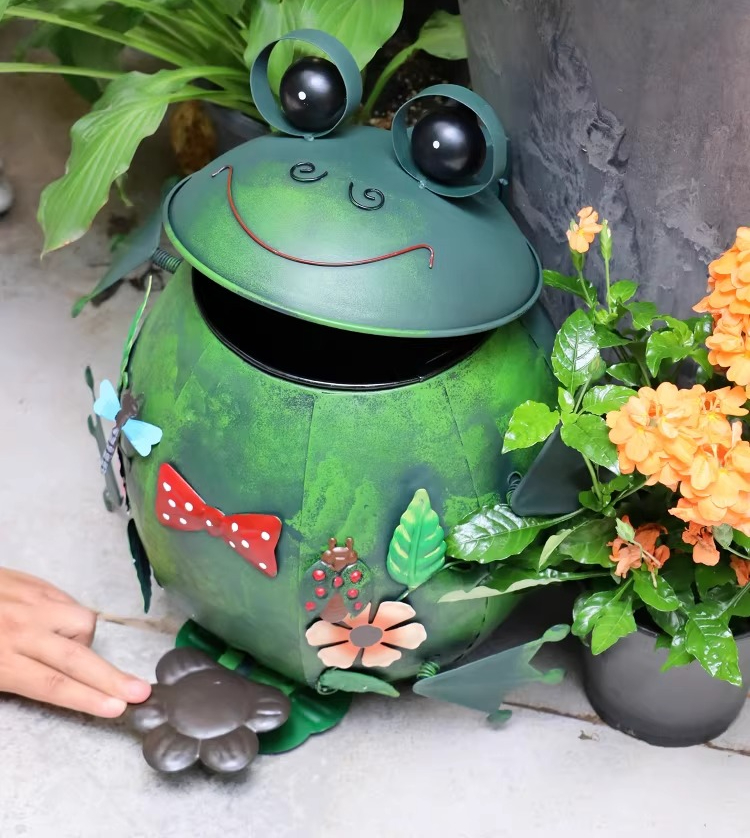 Wrought iron trash can outdoor - Gardening Tools Cartoon recension och pris