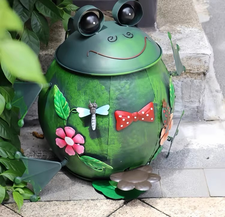 Wrought iron trash can outdoor - Gardening Tools Cartoon recension och pris