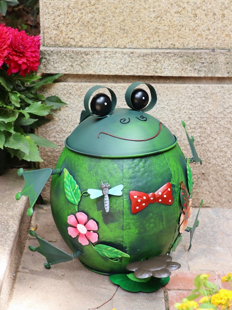 Wrought iron trash can outdoor - Gardening Tools Cartoon recension och pris