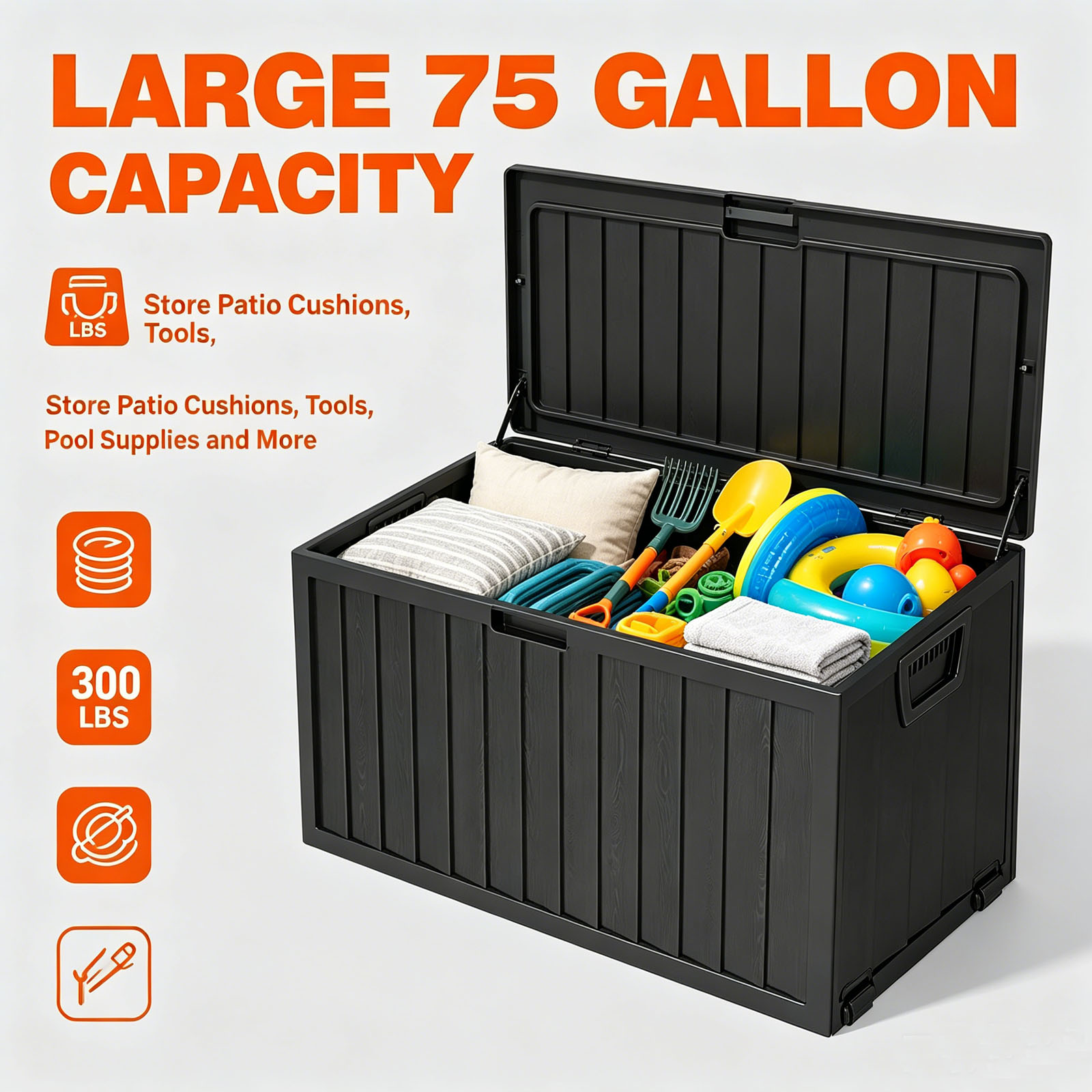 75 Gallon Outdoor Resin Deck S - Gardening Tools Organiser recension och pris