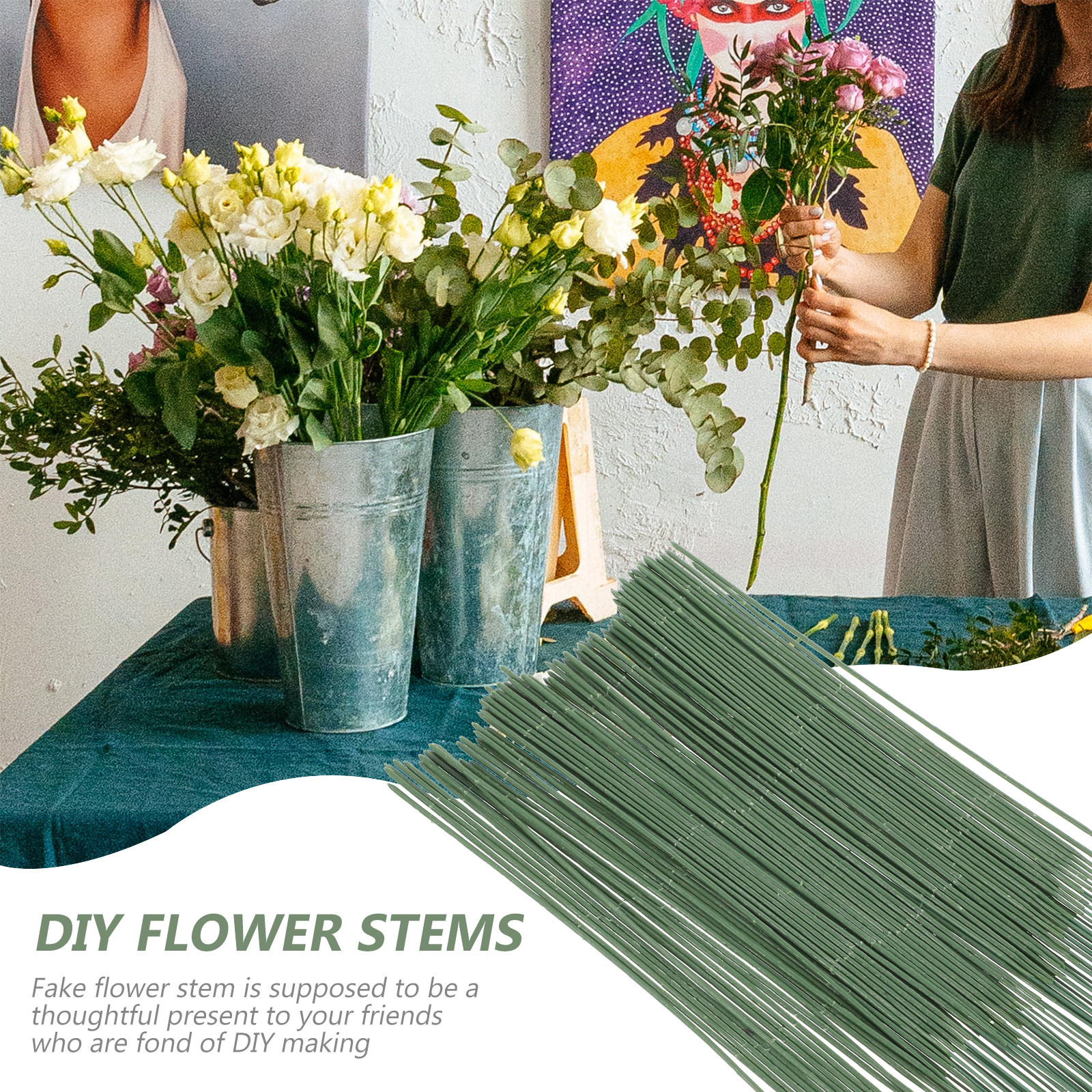100Pcs Artificial Flower Stems - Gardening Tools For Home recension och pris