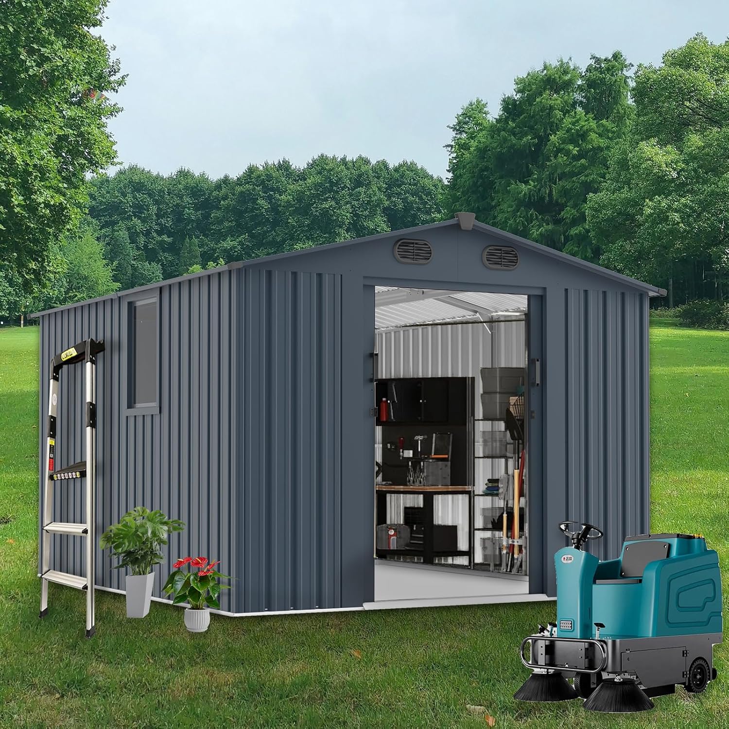 Outdoor Storage Shed 8x10 FT w - Gardening Tools recension och pris