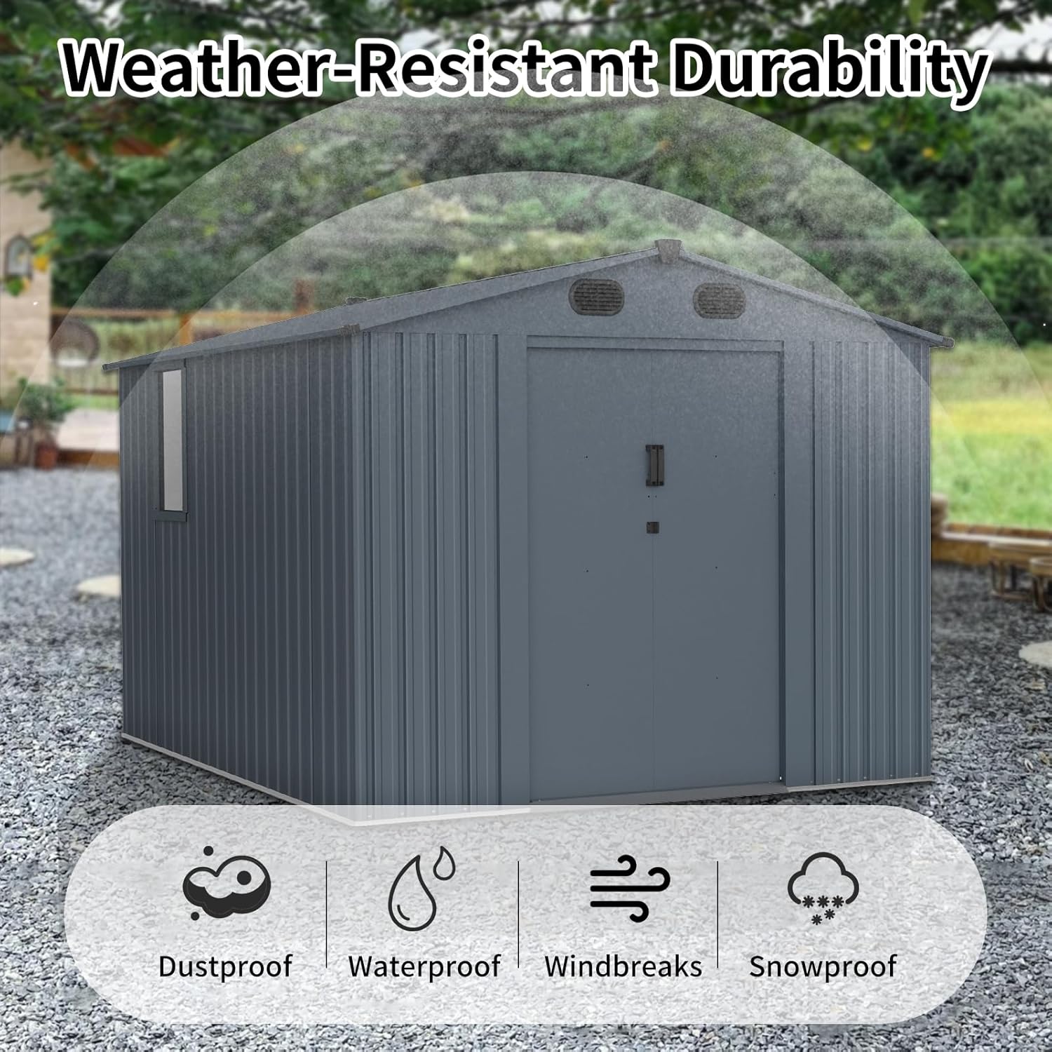 Outdoor Storage Shed 8x10 FT w - Gardening Tools recension och pris