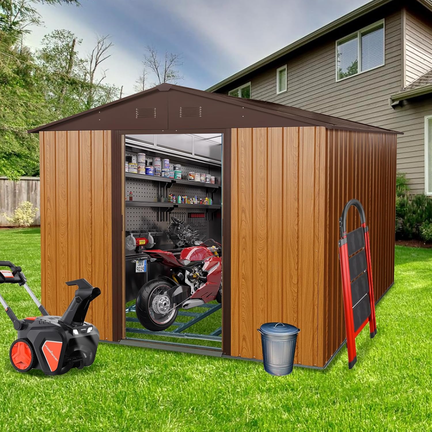 8x10 FT Outdoor Storage Shed,  - Gardening Tools recension och pris