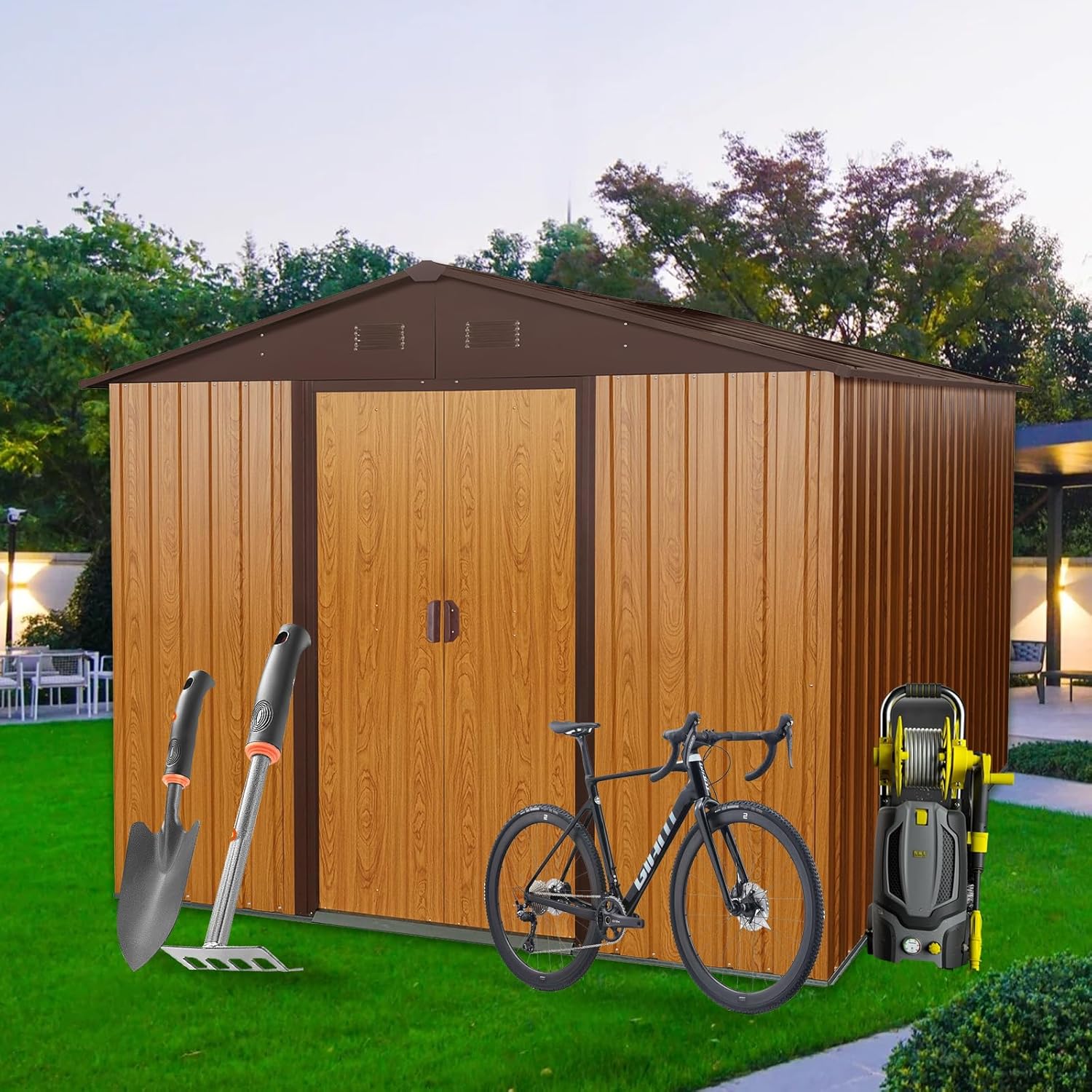 8x10 FT Outdoor Storage Shed,  - Gardening Tools recension och pris