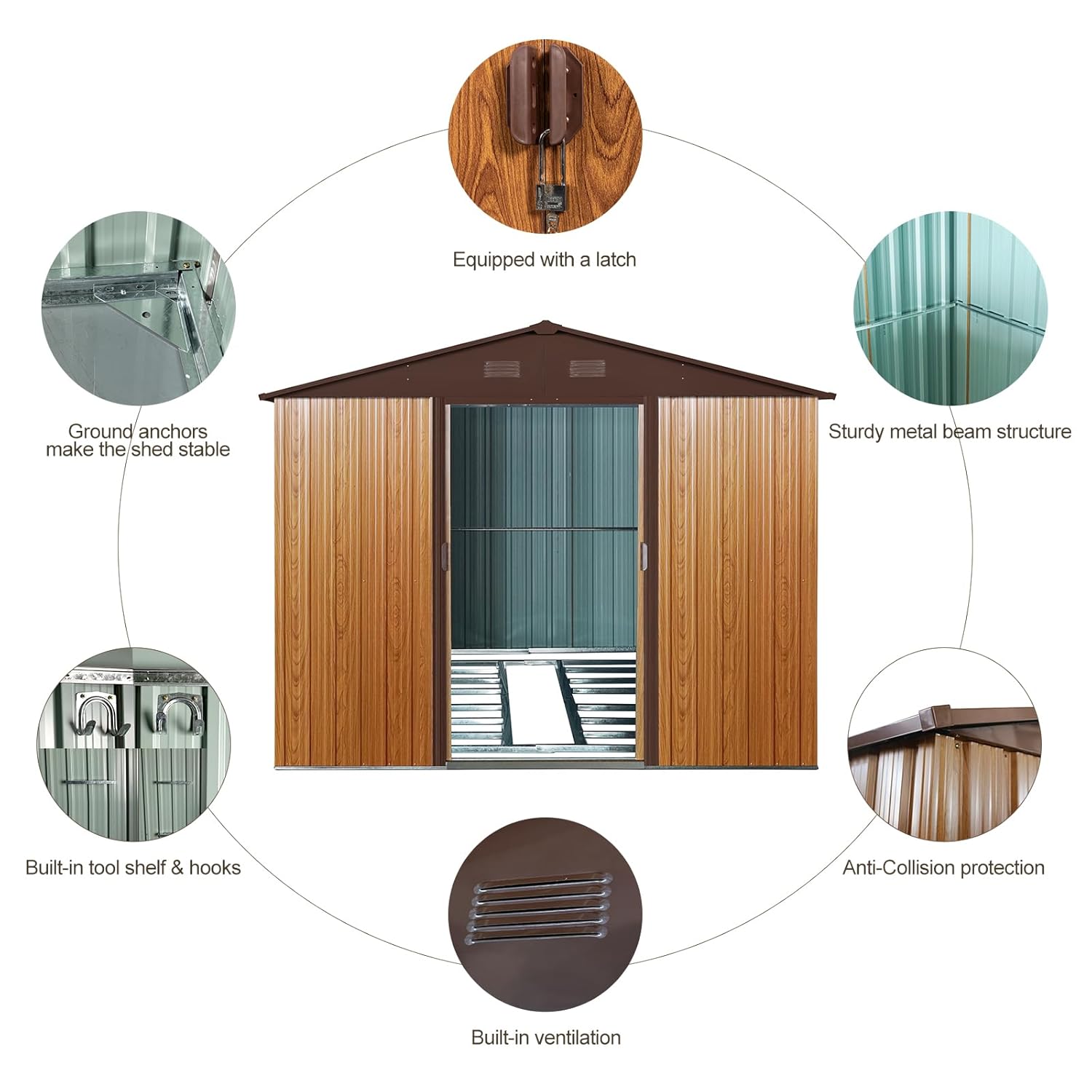8x10 FT Outdoor Storage Shed,  - Gardening Tools recension och pris