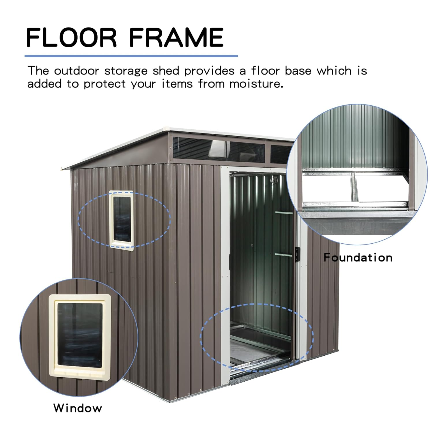 6X5 FT Outdoor Storage Shed, W - Gardening Tools recension och pris