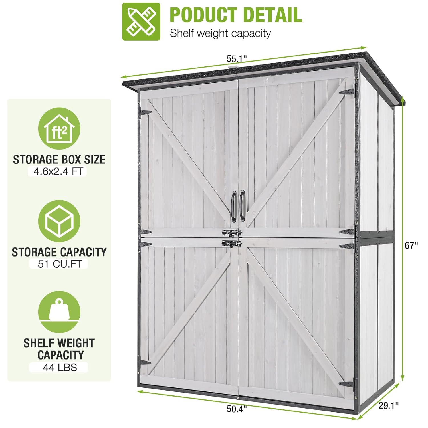 Outdoor Cabinet Storage Shed w - Gardening Tools recension och pris