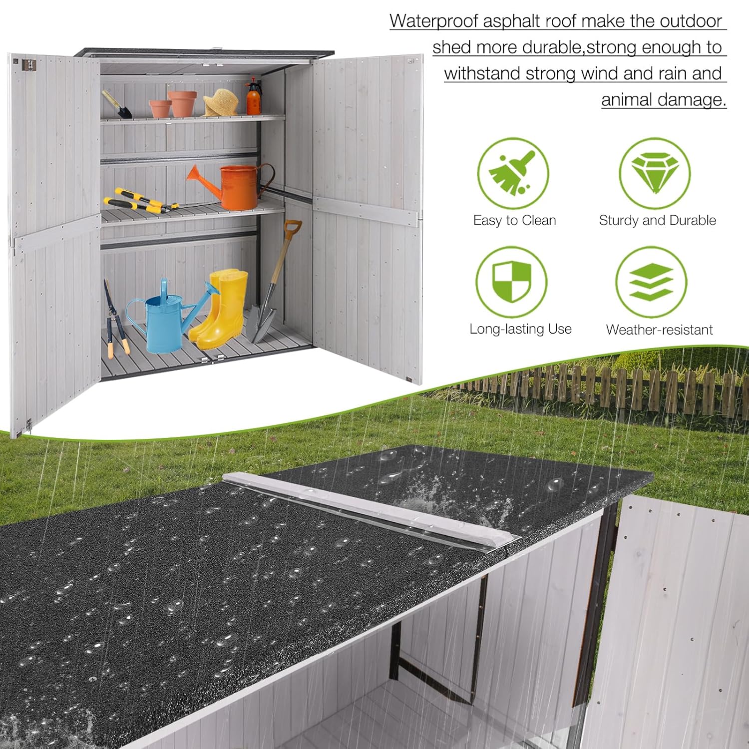 Outdoor Cabinet Storage Shed w - Gardening Tools recension och pris