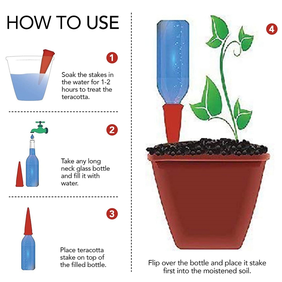 8 PCS Self Watering Terracotta - Gardening Tools Kit For Home Garden recension och pris