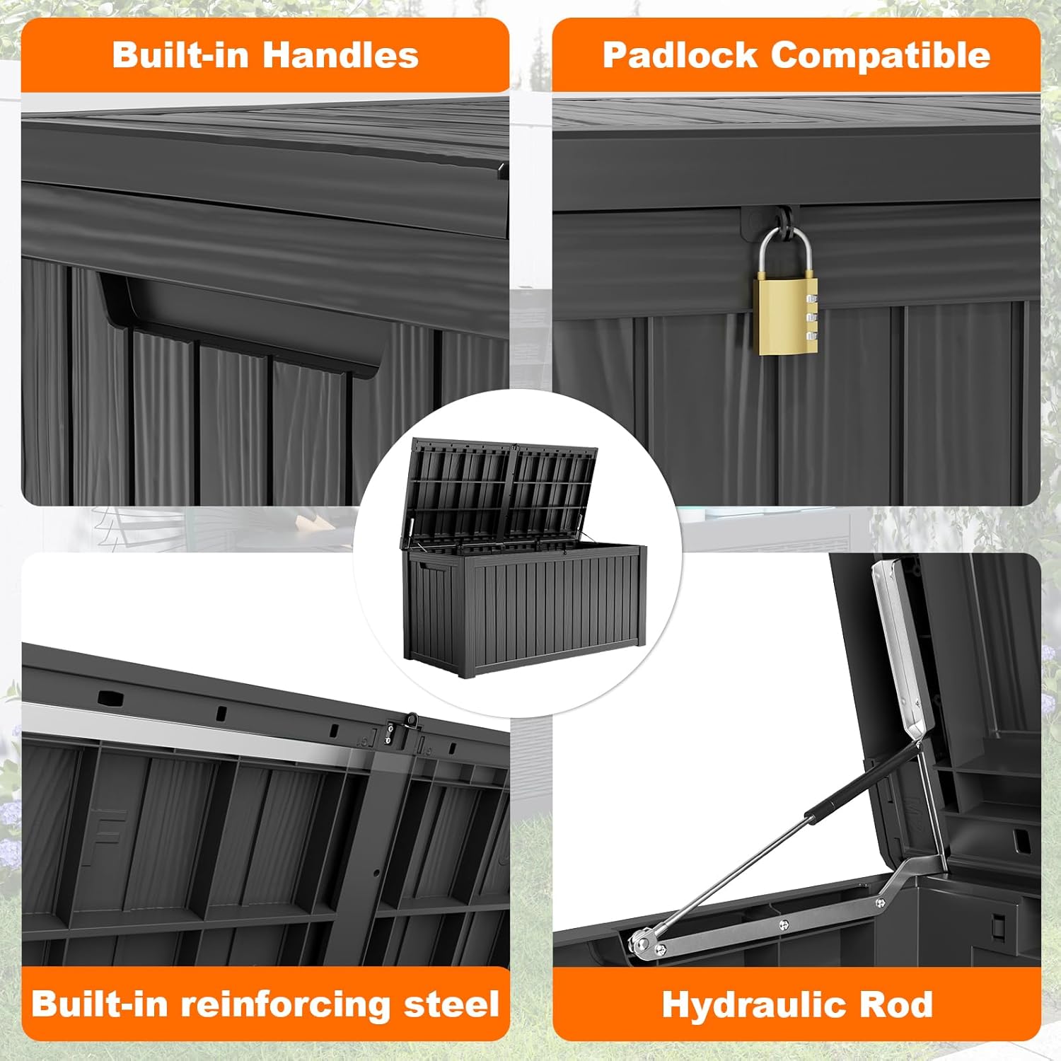 180Gal Lockable Resin Deck Box - Gardening Tools recension och pris