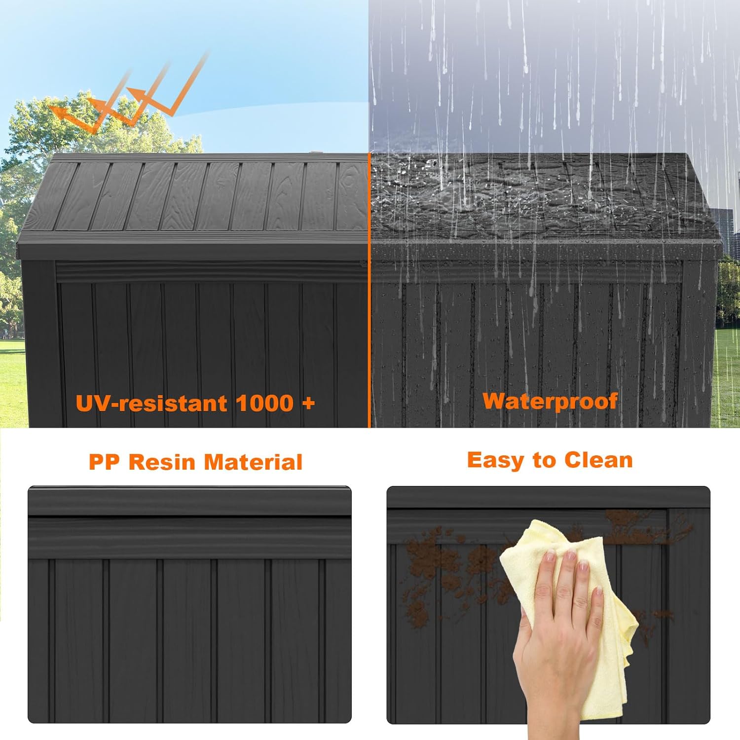 180Gal Lockable Resin Deck Box - Gardening Tools recension och pris